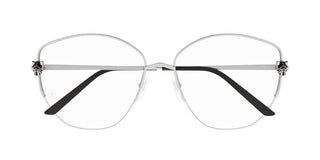 Cartier Panthère de Cartier CT0370O women Silver Cat Eye Eyeglasses