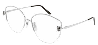 Cartier Panthère de Cartier CT0370O women Silver Cat Eye Eyeglasses