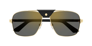 Cartier Santos de Cartier CT0389S men Gold Pilot Sunglasses