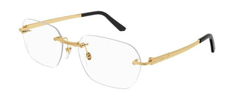 Cartier Santos de Cartier CT0407O men Gold Geometric Eyeglasses