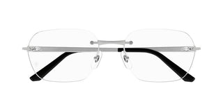 Cartier Santos de Cartier CT0407O men Silver Geometric Eyeglasses