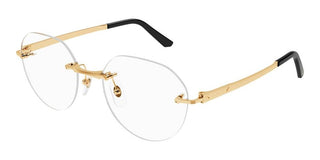 Cartier Santos de Cartier CT0408O men Gold Round Eyeglasses