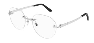 Cartier Santos de Cartier CT0408O men Silver Round Eyeglasses