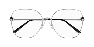 Cartier Panthère de Cartier CT0417O women Silver Butterfly Eyeglasses