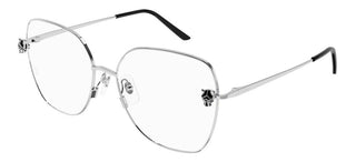 Cartier Panthère de Cartier CT0417O women Silver Butterfly Eyeglasses