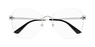 Cartier Panthère de Cartier CT0418O women Silver Butterfly Eyeglasses