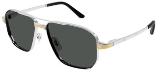 Cartier Santos de Cartier CT0424S men Silver Pilot Sunglasses