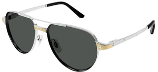 Cartier Santos de Cartier CT0425S men Silver Pilot Sunglasses