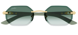 Cartier Signature C De Cartier Ct0439s Men Green Geometric Sunglasses