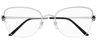 Cartier Panthère de Cartier CT0447O women Silver Cat Eye Eyeglasses