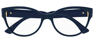 Cartier Signature C De Cartier Ct0450o Women Blue Cat Eye Eyeglasses