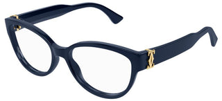 Cartier Signature C De Cartier Ct0450o Women Blue Cat Eye Eyeglasses