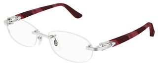 Cartier Signature C De Cartier Ct0455oj Women Silver Round Eyeglasses