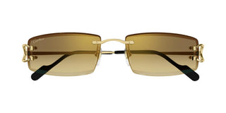 Cartier The Signature C De Cartier line is as respectful of the Maison’s rich tradition as it is edgy and innovative in its reinterpretation of vintage allure, expressed in a rimless rectangular shape enriched with the exquisite C Décor detail as an instant reference to Cartier’s iconic jewellery pieces. CT0465S men Brown Squared Sunglasses