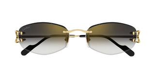 Cartier Signature C De Cartier Ct0467s Women Gold Rectangle Sunglasses