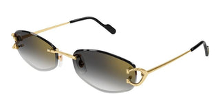 Cartier Signature C De Cartier Ct0467s Women Gold Rectangle Sunglasses