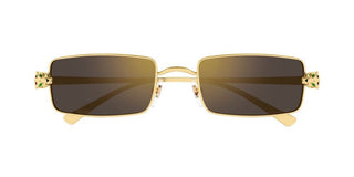 Cartier Panthère De Cartier Ct0473s Unisex Gold Rectangle Sunglasses