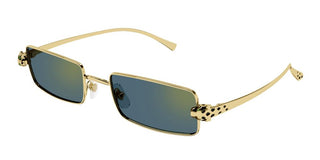 Cartier Panthère De Cartier Ct0473s Unisex Gold Rectangle Sunglasses