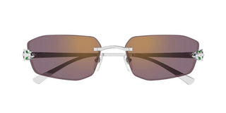 Cartier Panthère De Cartier Ct0474s Unisex Silver Geometric Sunglasses