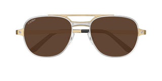 Cartier Santos De Cartier Ct0477s Men Silver Geometric Sunglasses