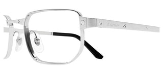 Cartier CT0481O men Silver Rectangle Eyeglasses