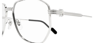 Cartier CT0484O men Silver Pilot Eyeglasses