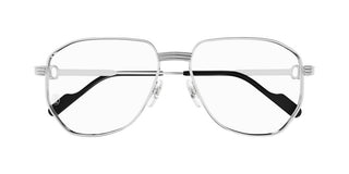 Cartier CT0484O men Silver Pilot Eyeglasses