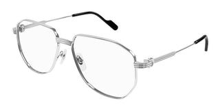 Cartier CT0484O men Silver Pilot Eyeglasses