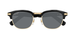 Cartier CT0496S men Black Round Sunglasses