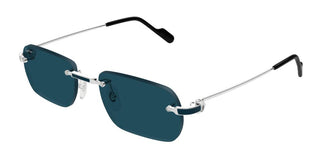 Cartier CT0498S men Silver Rectangle Sunglasses