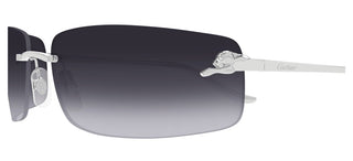 Cartier Panthère De Cartier Ct0503s Unisex Silver Rectangle Sunglasses