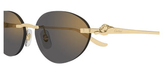 Cartier Ct0504s Women Gold Round Sunglasses