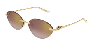 Cartier Panthère De Cartier Ct0504s Women Gold Round Sunglasses