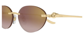 Cartier CT0504S women Gold Round Sunglasses