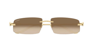 Cartier Panthère De Cartier Ct0505s Unisex Gold Rectangle Sunglasses