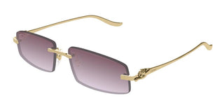 Cartier Panthère De Cartier Ct0505s Unisex Gold Rectangle Sunglasses