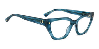 Dsquared2 D2 0117 women Blue Geometric Eyeglasses