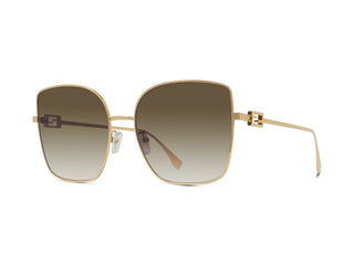 FENDI FE40013U women Gold Squared Sunglasses