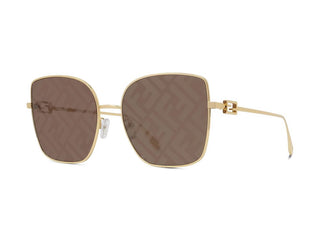 FENDI FE40013U women Gold Squared Sunglasses