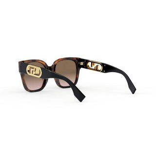 FENDI FE40063I women Havana Squared Sunglasses