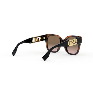 FENDI FE40063I women Havana Squared Sunglasses