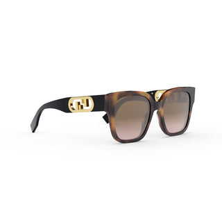 FENDI FE40063I women Havana Squared Sunglasses