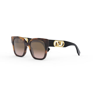 FENDI FE40063I women Havana Squared Sunglasses