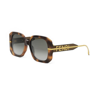 FENDI FE40065I women Havana Geometric Sunglasses