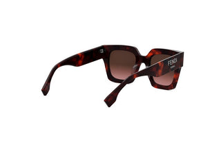 FENDI FE40101I women Havana Squared Sunglasses