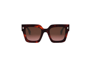 FENDI FE40101I women Havana Squared Sunglasses