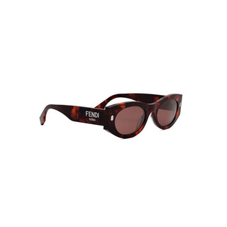 FENDI FE40125I women Havana Oval Sunglasses