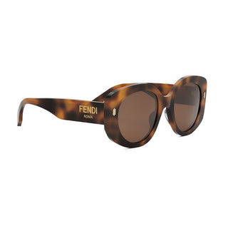 FENDI FE40137I women Havana Round Sunglasses