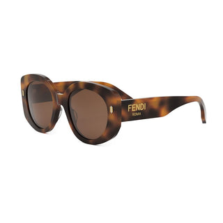 FENDI FE40137I women Havana Round Sunglasses