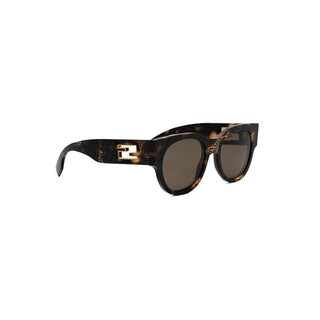 FENDI FE40147I women Havana Round Sunglasses